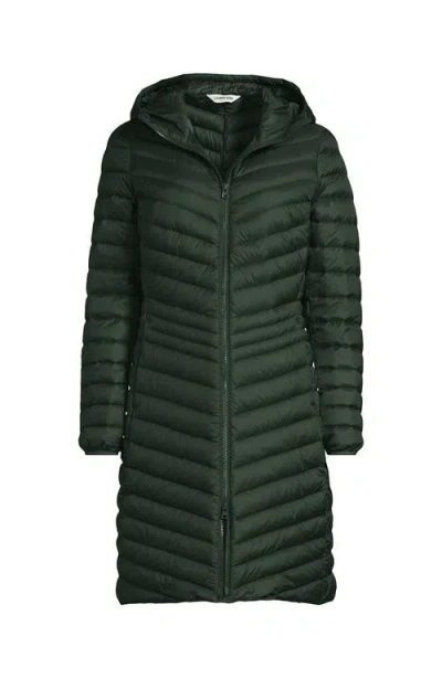 Lands' End Plus Size Wanderweight Packable Down Coat In Metallic
