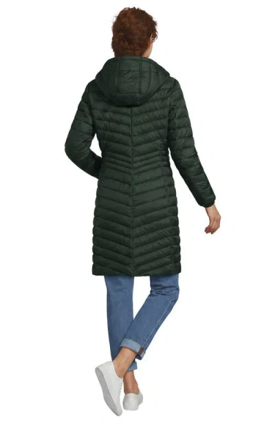 Lands' End Plus Size Wanderweight Packable Down Coat In Green