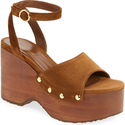 Gianvito Rossi Suede Ankle-strap Platform Sandals In Brown