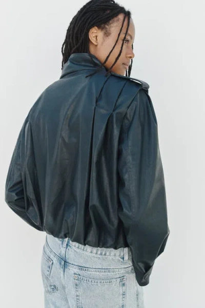 H&m Oversized Funnel-collar Jacket In Black