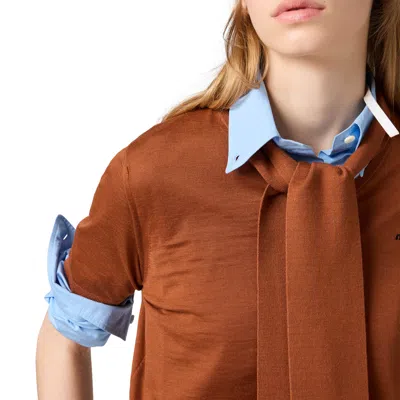 Miu Miu Wool Sweater In Brown