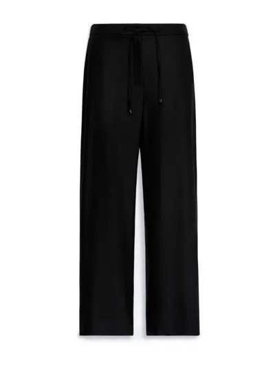 Max Mara Drawstring Wide-leg Trousers In Black