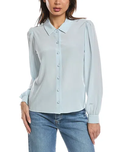 Frame The Silk Staple Blouse In Blue
