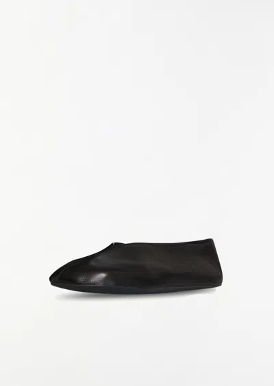 The Row Stella Shearling Lining Slipper In Black