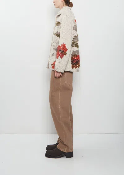 Casey Casey Flora Wool Cardigan In Light Grey