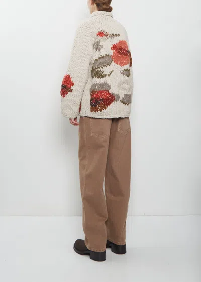Casey Casey Flora Wool Cardigan In Light Grey