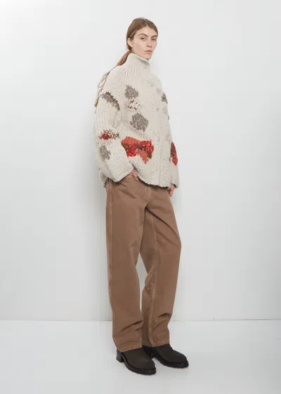 Casey Casey Flora Wool Cardigan In Light Grey