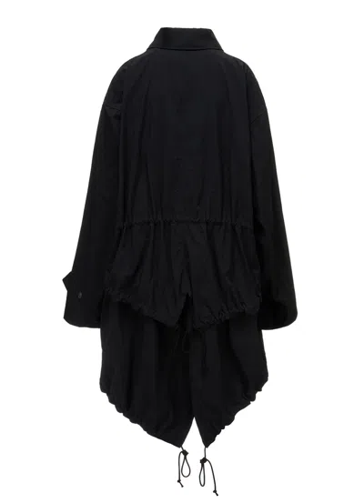 Y's U-back Tiered Coat In Black