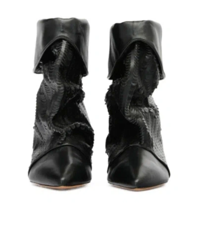 Isabel Marant Pointed-toe Embossed Boots In Black