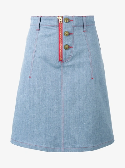 Shop House Of Holland X Lee Heart Applique Denim Skirt