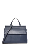 Tory Burch Block T Top Handle Satchel In Royal Navy
