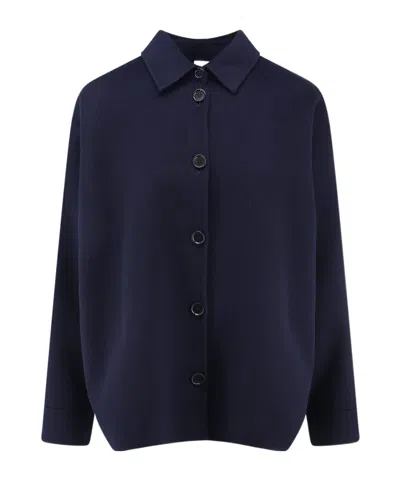 Aspesi Button-fastening Long-sleeve Jacket In Blue