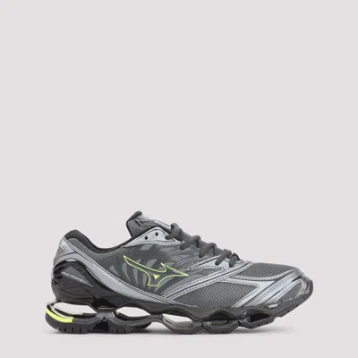 Mizuno Iron Gate Grey Leather Wave Prophecy Ls Sneakers In Gray