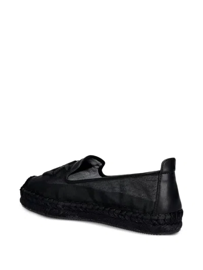 Dkny Logo-patch Mesh Espadrilles In Black