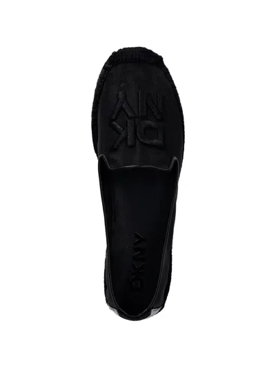 Dkny Logo-patch Mesh Espadrilles In Black