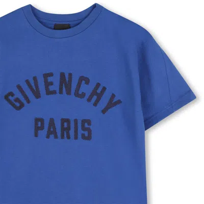 Givenchy Logo-embroidered T-shirt In Blue