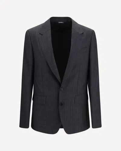 Dolce & Gabbana Pinstripe-pattern Notched-lapel Blazer In Multi