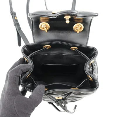 Pre-owned Gucci Black Leather Backpack ()