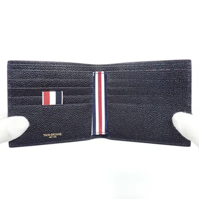 Pre-owned Thom Browne Black Leather Wallet (bi-fold) ()