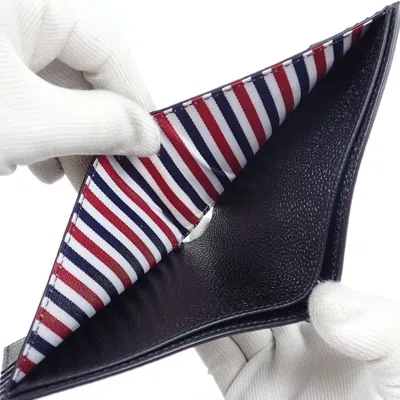 Pre-owned Thom Browne Black Leather Wallet (bi-fold) ()