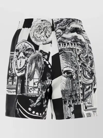 Versace Printed Polyester Swimming Shorts In Multi