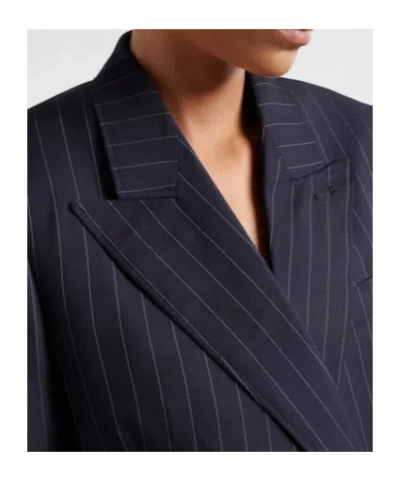 Givenchy Double Breasted Jacket Pinstripe Front Pockets In Blue
