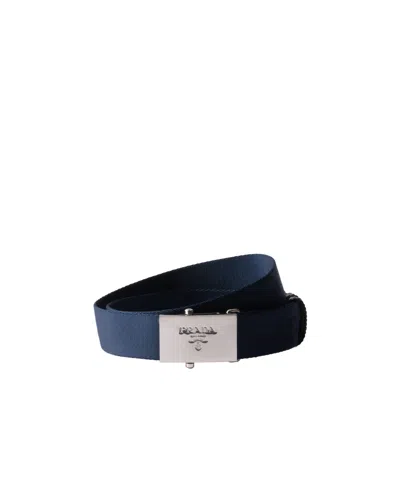Prada Woven Re-nylon Belt In Black