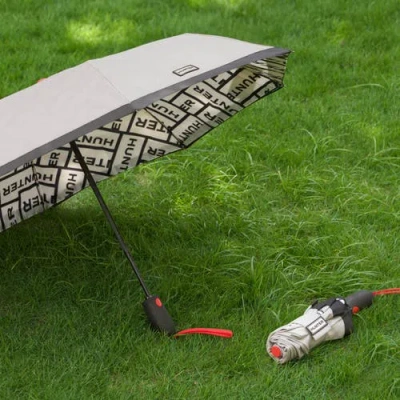 Hunter Double Sided Compact Umbrella In Gray