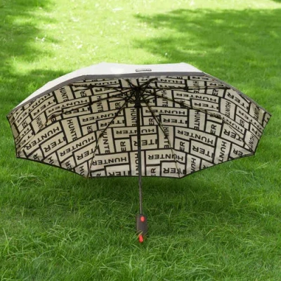Hunter Double Sided Compact Umbrella In Gray