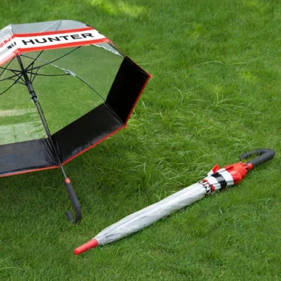 Hunter Classic Stripe Bubble Umbrella In White