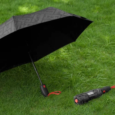 Hunter Double Sided Compact Umbrella In Gray