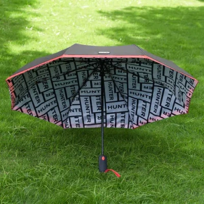 Hunter Double Sided Compact Umbrella In Black
