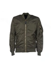 Alpha Industries Zipped Bomber Jacket In Darkgreen