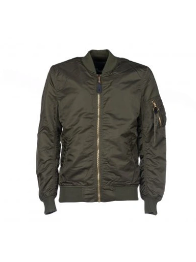 Alpha Industries Zipped Bomber Jacket In Darkgreen