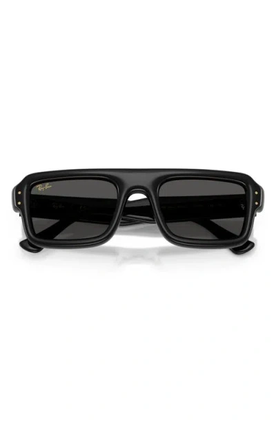 Ray Ban Ray-ban 56mm Polarized Rectangular Sunglasses In Black