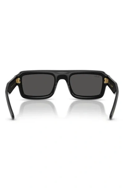 Ray Ban Ray-ban 56mm Polarized Rectangular Sunglasses In Black