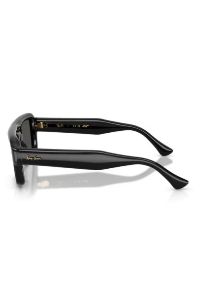 Ray Ban Ray-ban 56mm Polarized Rectangular Sunglasses In Black