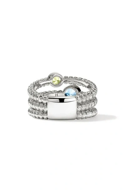 John Hardy Sterling Silver Heishi Gemstone Ring In Metallic