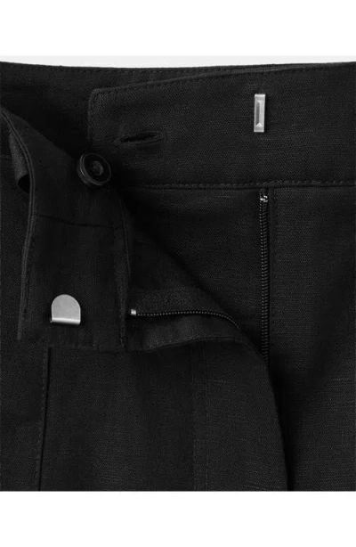 Mango Linen Balloon Pants In Black