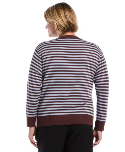 Rafaella Plus Size Striped Crewneck Ribbed Trim Pullover Sweater In Multi
