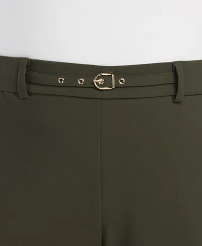 Rafaella Plus Size Wide-leg Pull-on Mid-rise Pants In Green