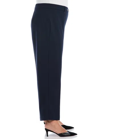 Rafaella Plus Size Wide-leg Pull-on Mid-rise Pants In Blue