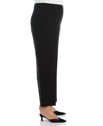 Rafaella Plus Size Wide-leg Pull-on Mid-rise Pants In Black