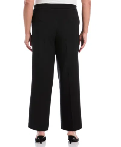 Rafaella Plus Size Wide-leg Pull-on Mid-rise Pants In Black