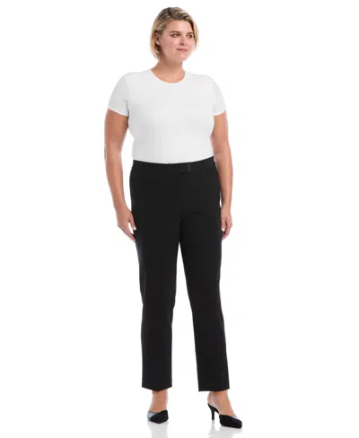 Rafaella Plus Size Ankle Straight Pants In Black