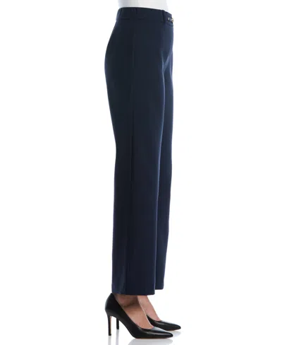 Rafaella Petite Novelty Pull-on Wide-leg High-rise Pants In Blue