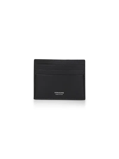 Ferragamo Classic Leather Card Case In Black