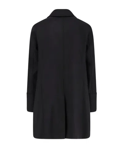 Sealup Double-breasted Wool Coat In Black