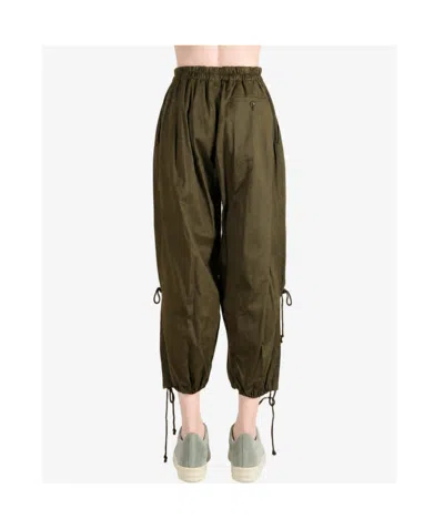 Y's Drawstring-hem Balloon Trousers In Green
