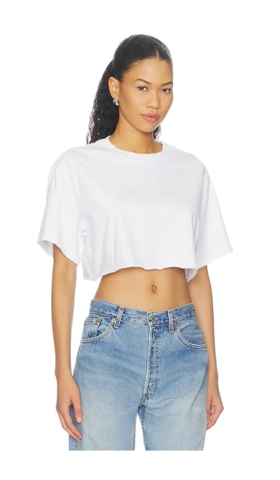 Re/done White 90s Cropped Easy T-shirt In White